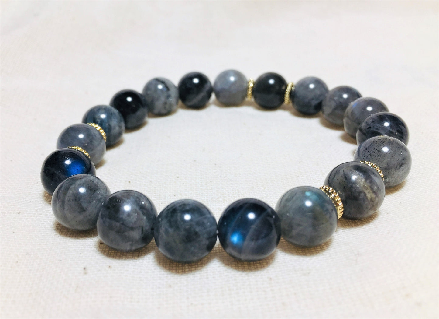 10mm AAA+ Grade Labradorite Beaded Bracelet