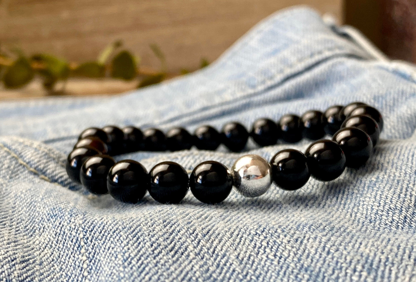8mm Men's Black tourmaline Bracelet