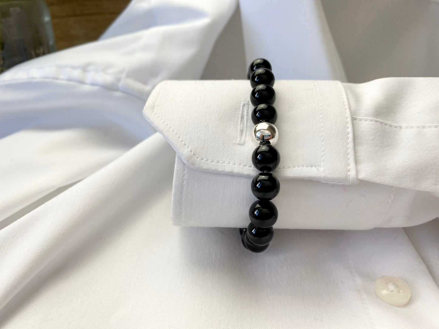8mm Men's Black tourmaline Bracelet