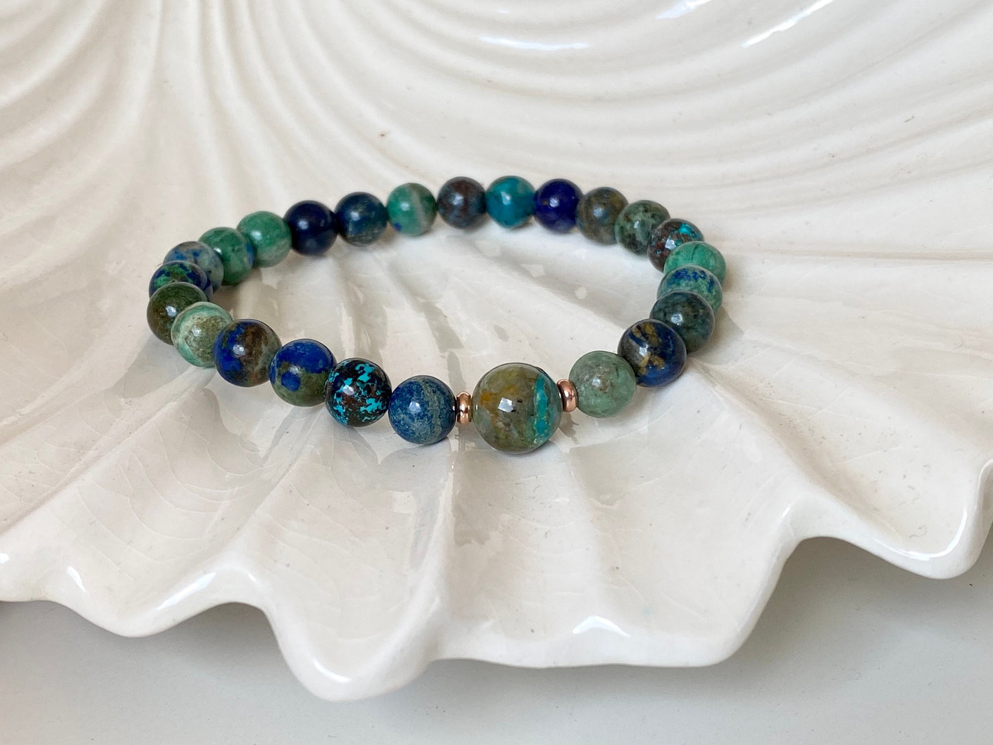 8mm Azurite Bead Healing Gemstone Bracelet