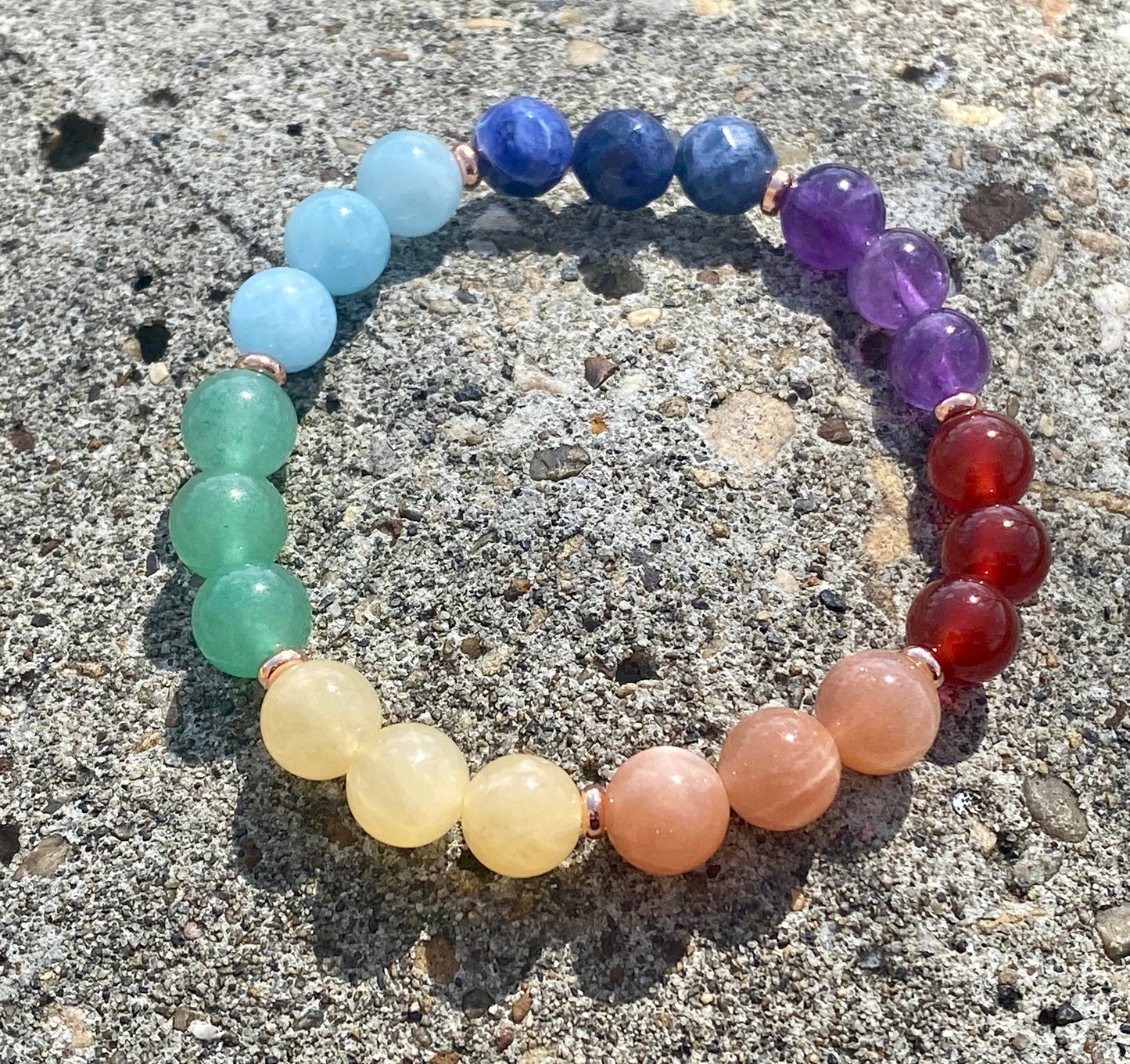 8mm Chakra Rainbow Crystal Bracelet