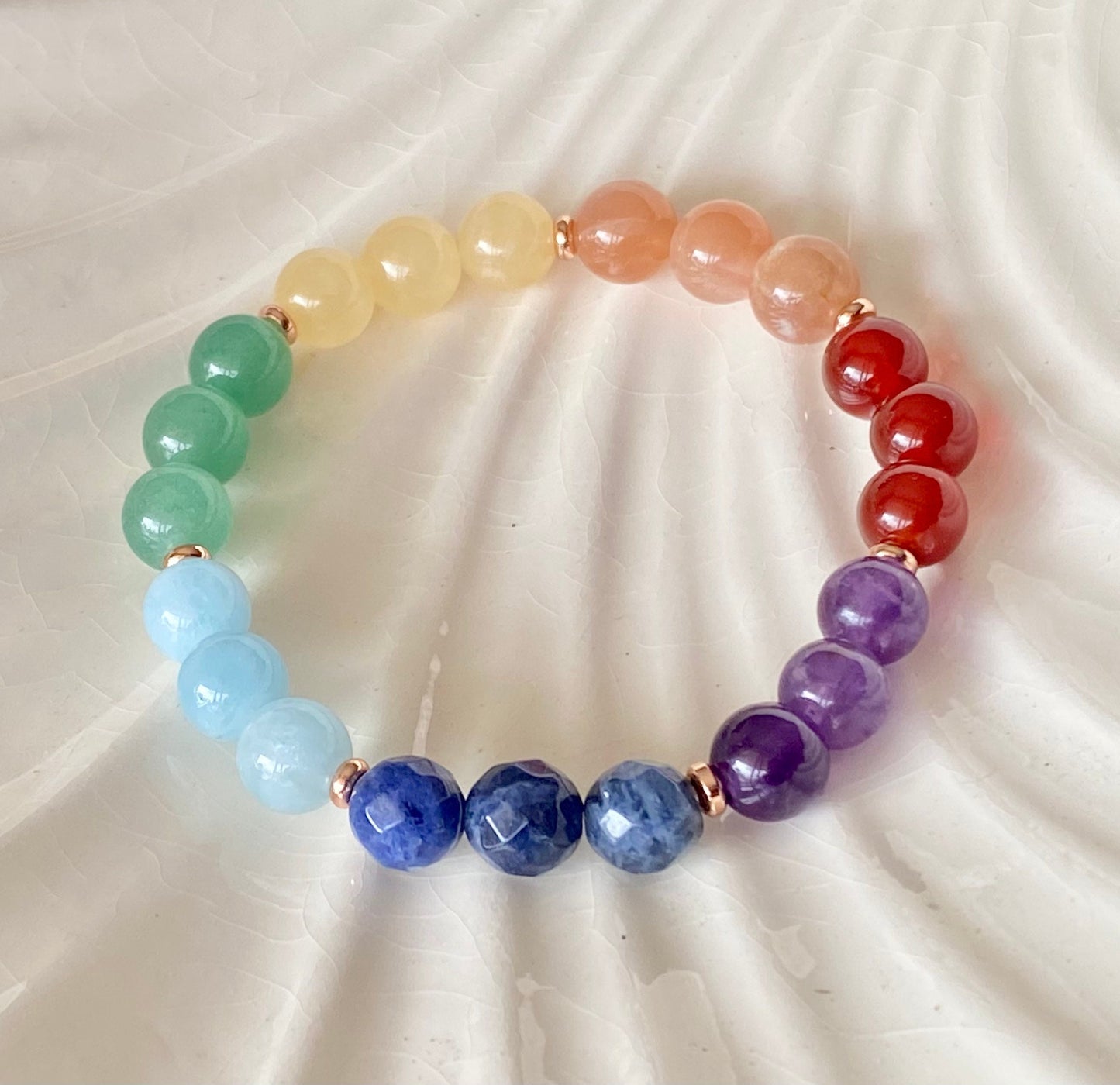 8mm Chakra Rainbow Crystal Bracelet