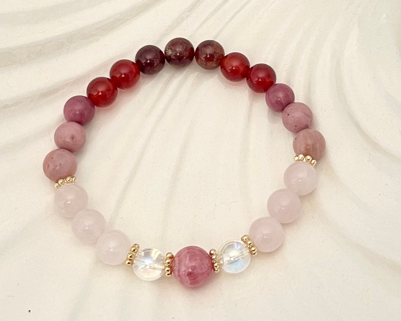 Love Crystal Genuine Gemstone Beaded Bracelet