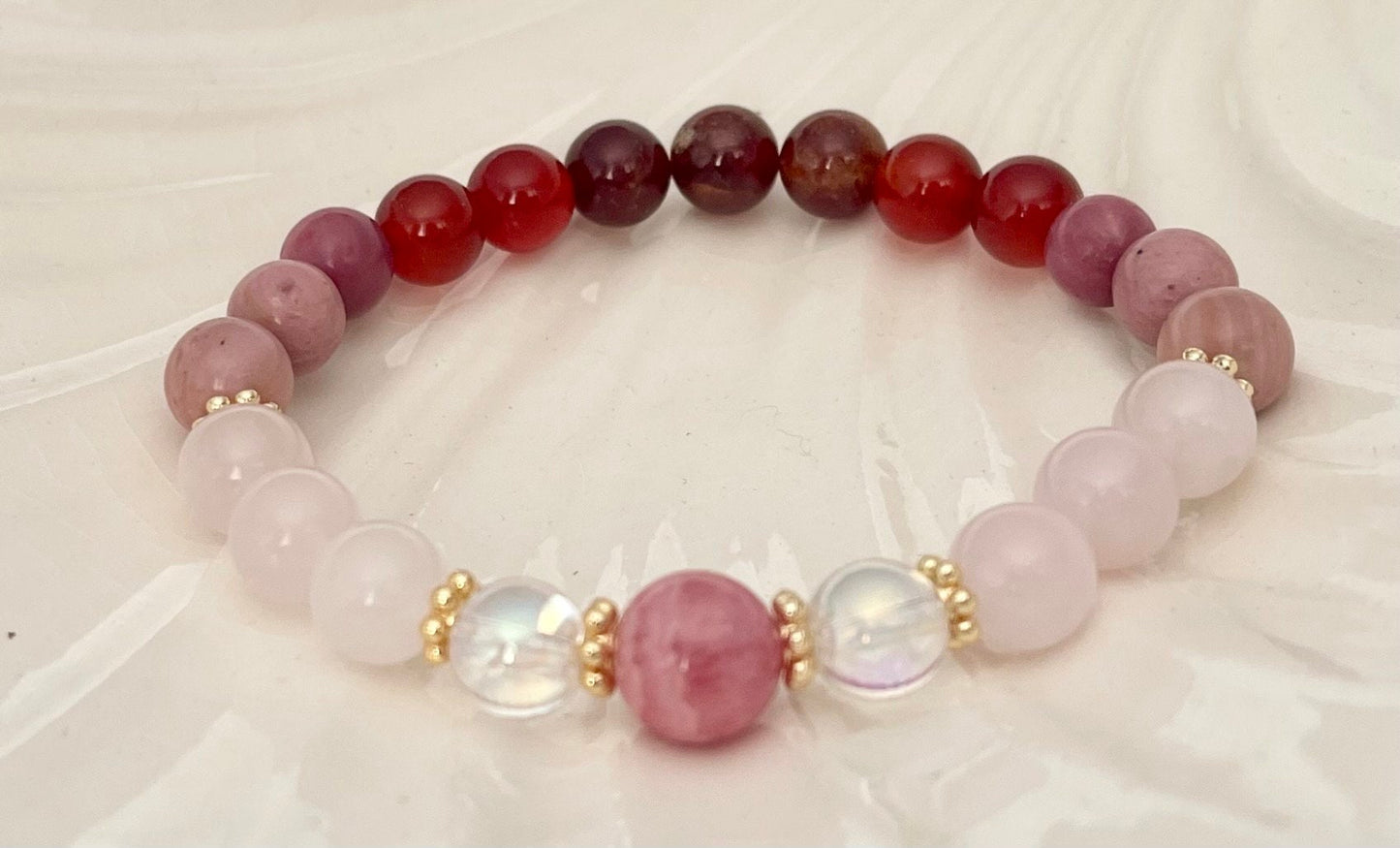 Love Crystal Genuine Gemstone Beaded Bracelet