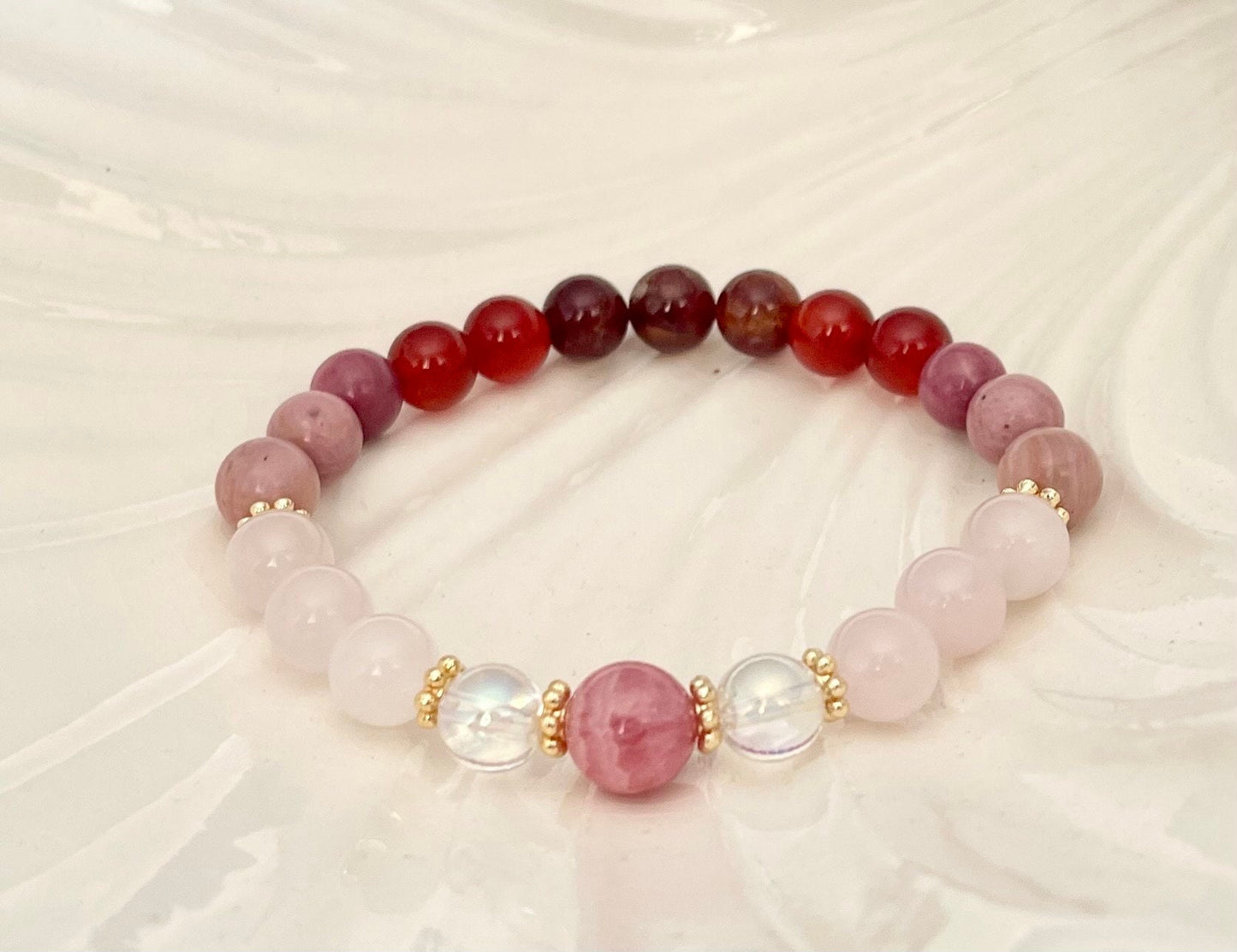 Love Crystal Genuine Gemstone Beaded Bracelet