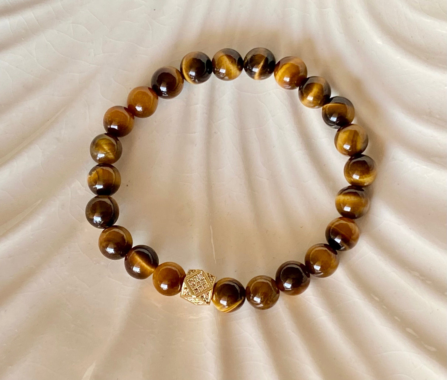8mm Men's Tiger's Eye Crystal Bracelet