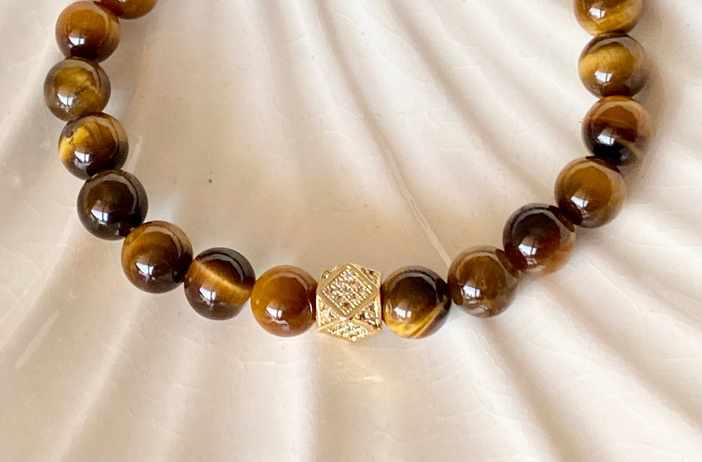 8mm Men's Tiger's Eye Crystal Bracelet