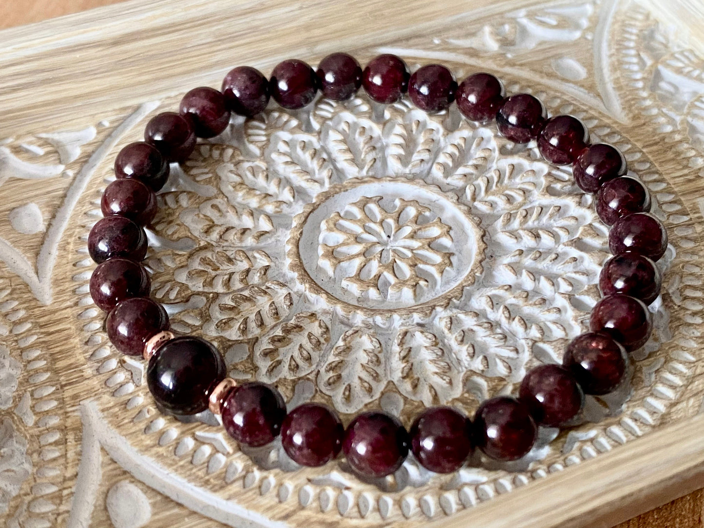 Luxurious 6mm Deep Garnet Bracelet