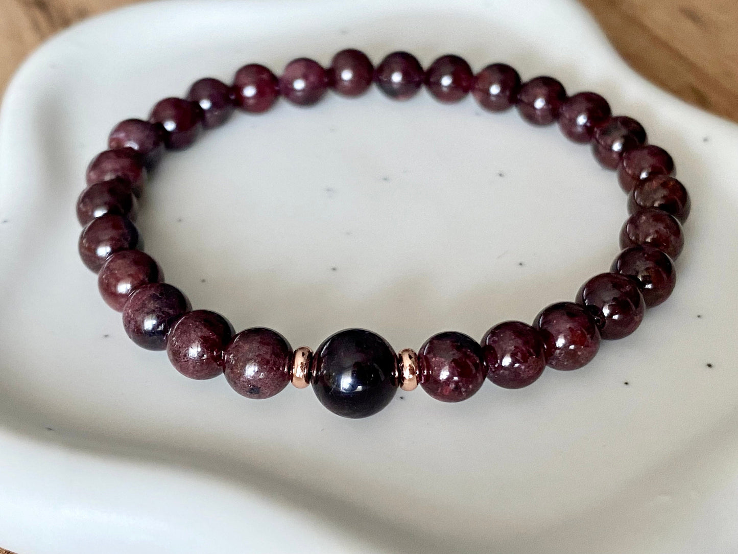 Luxurious 6mm Deep Garnet Bracelet