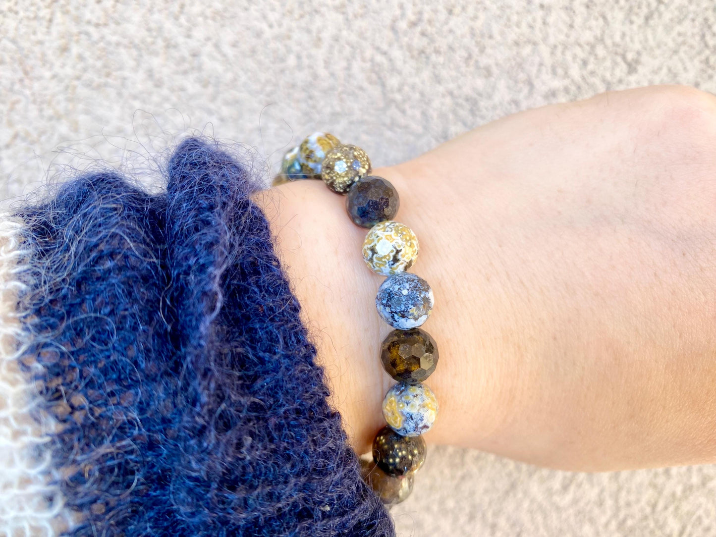 RARE 10mm Ocean Jasper Crystal Bracelet